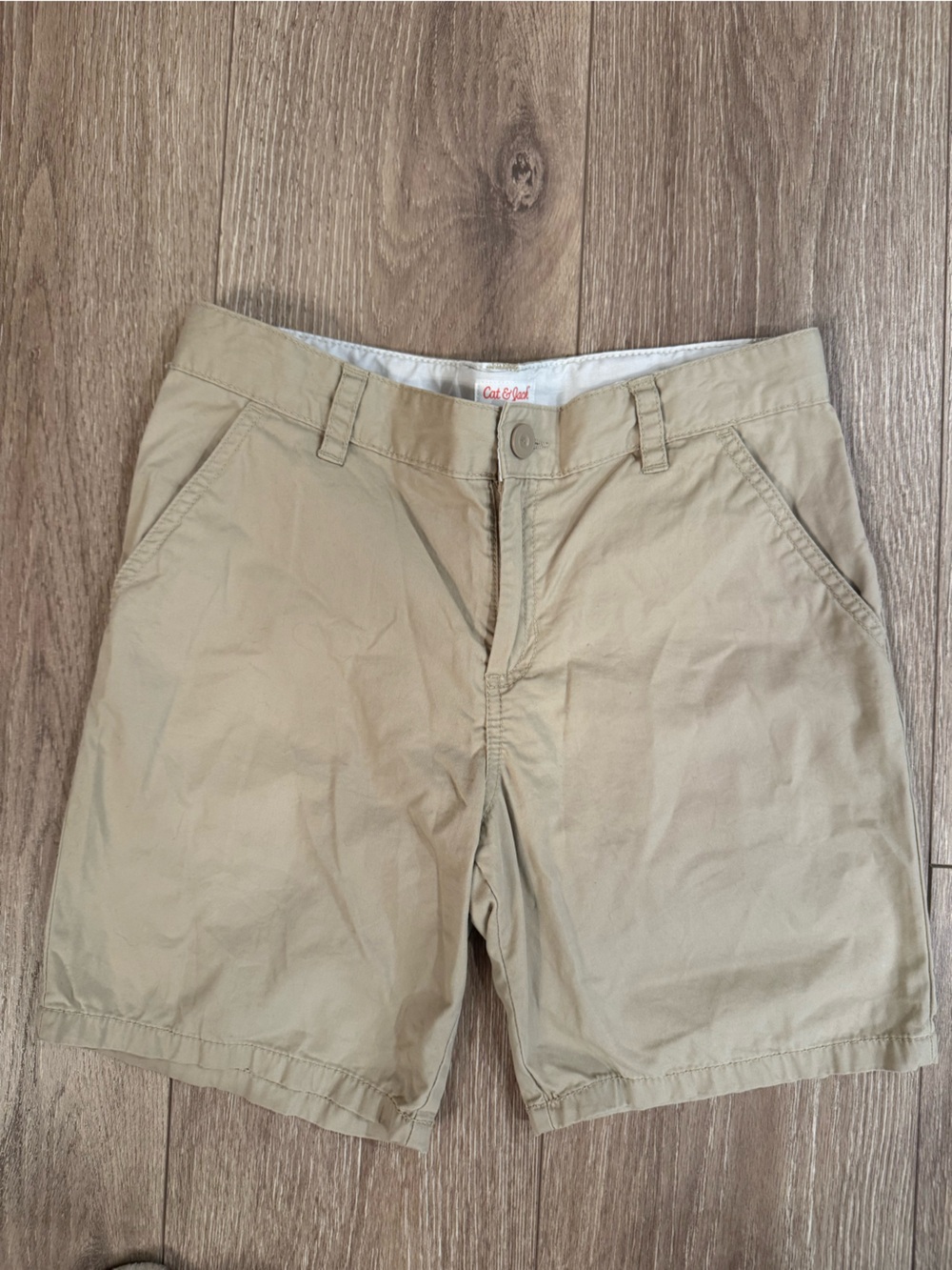 Cat & Jack Khaki Kids' Chino Shorts - 10 Husky